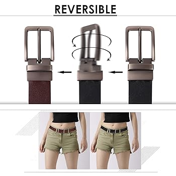XZQTIVE Reversible Leather Belts for Women with Rotated